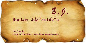 Bertan Józsiás névjegykártya
